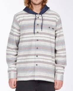 Billabong Baja Hooded Flannel In Stone (Stn) Shirt