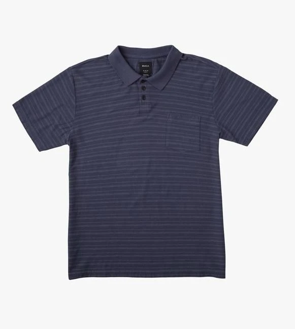 RVCA PTC Texture Stripe Polo In Blue